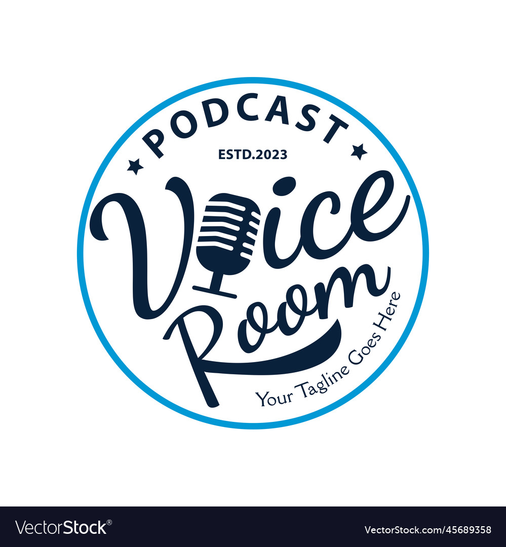 Podcast or radio logotype design using microphone