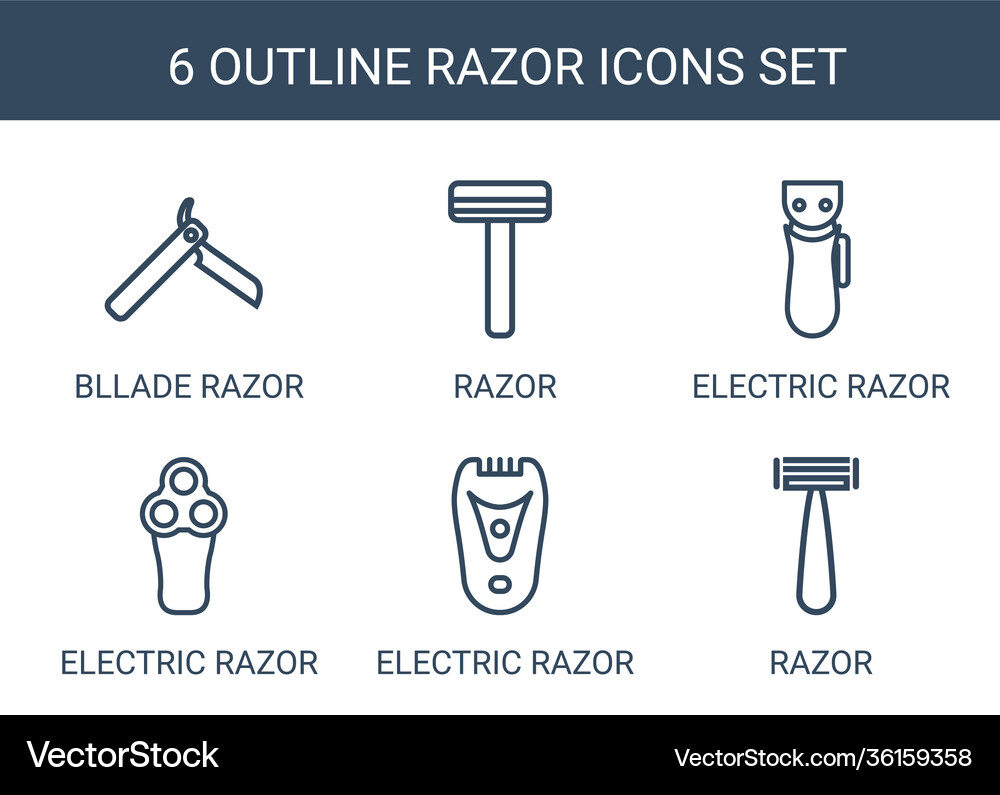 Razor icons Royalty Free Vector Image - VectorStock