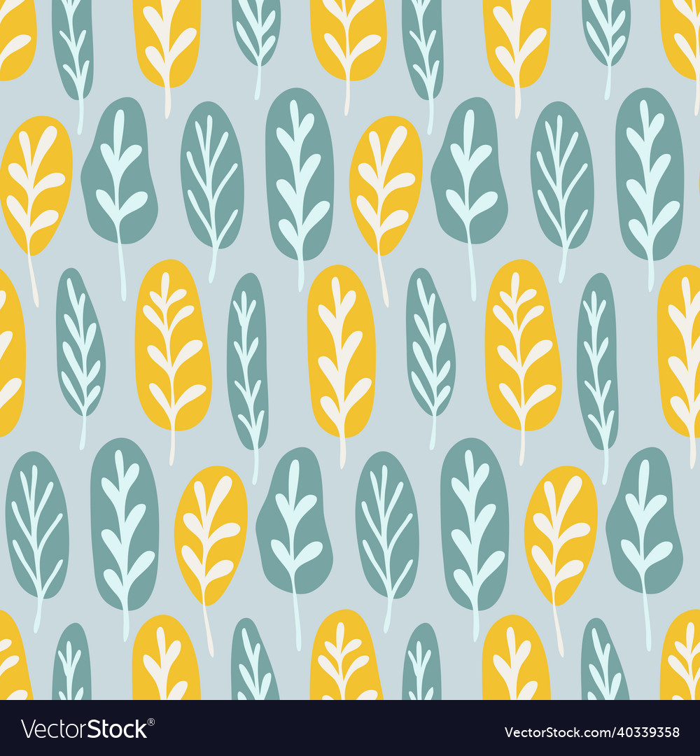 Seamless pattern gray yellow autumn leaf foliage vector image Seamless pattern gray yellow autumn leaf foliage