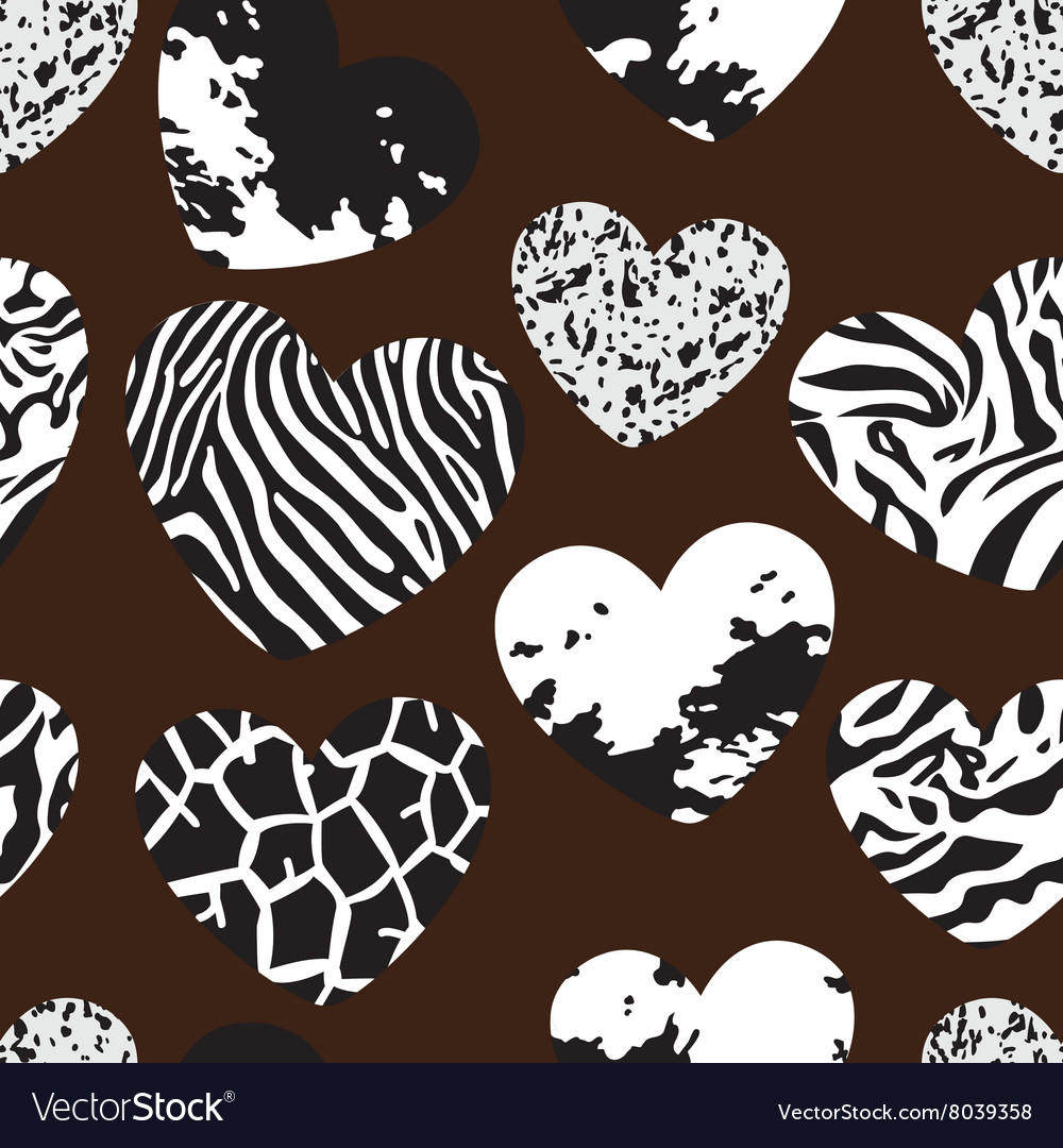 Seamless pattern with heart shapes
