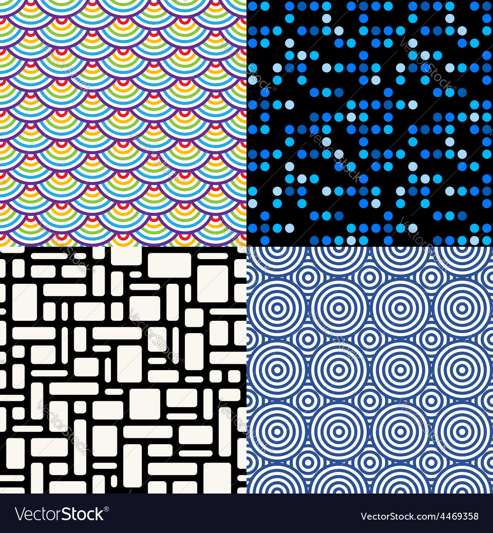 Seamless patterns set 6 abstract geometric