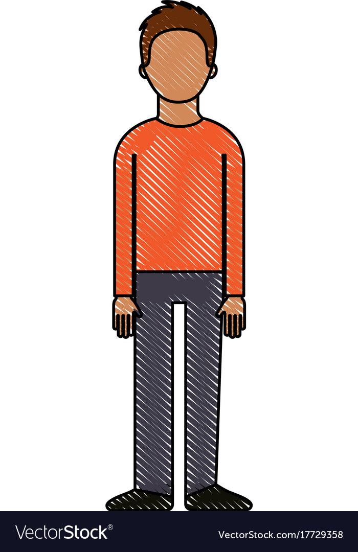 Standing man character wearing casual clothes Vector Image