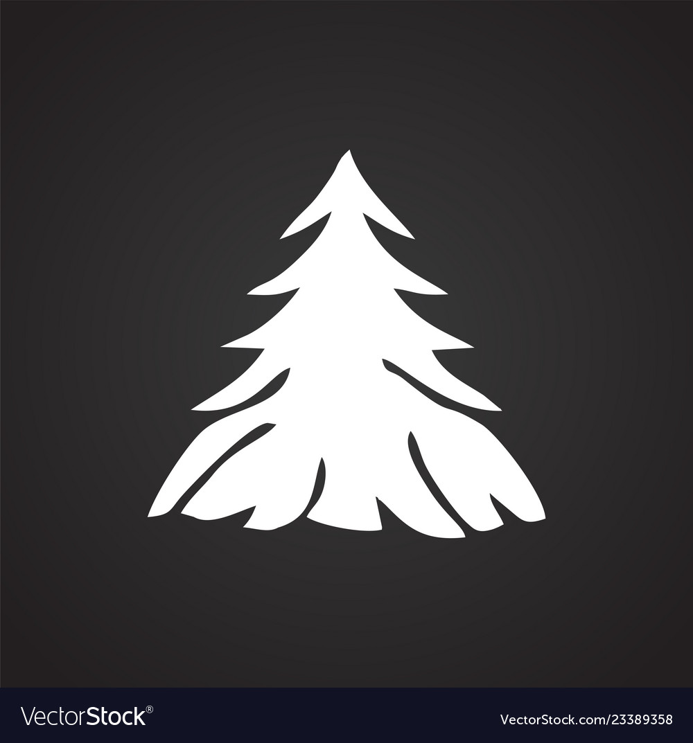 Tree icon on black background for graphic and web vector image Tree icon on black background for graphic and web