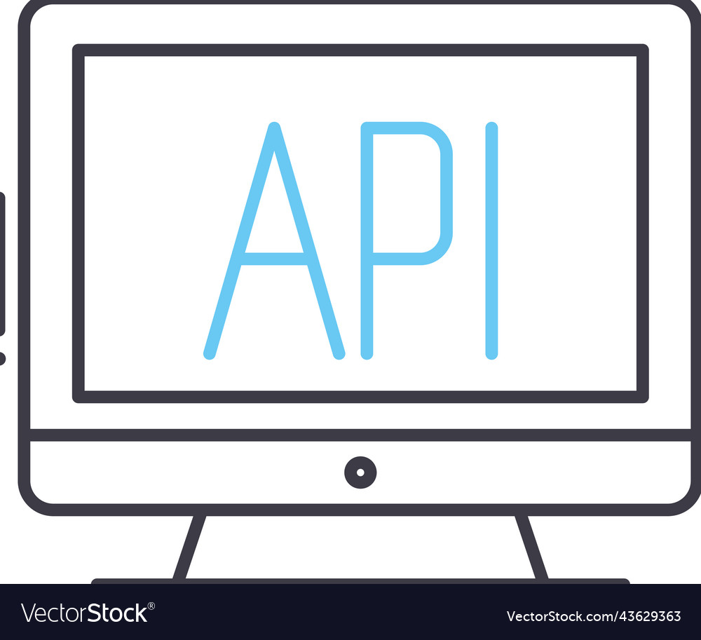 Api interface line icon outline symbol vector image Api interface line icon outline symbol