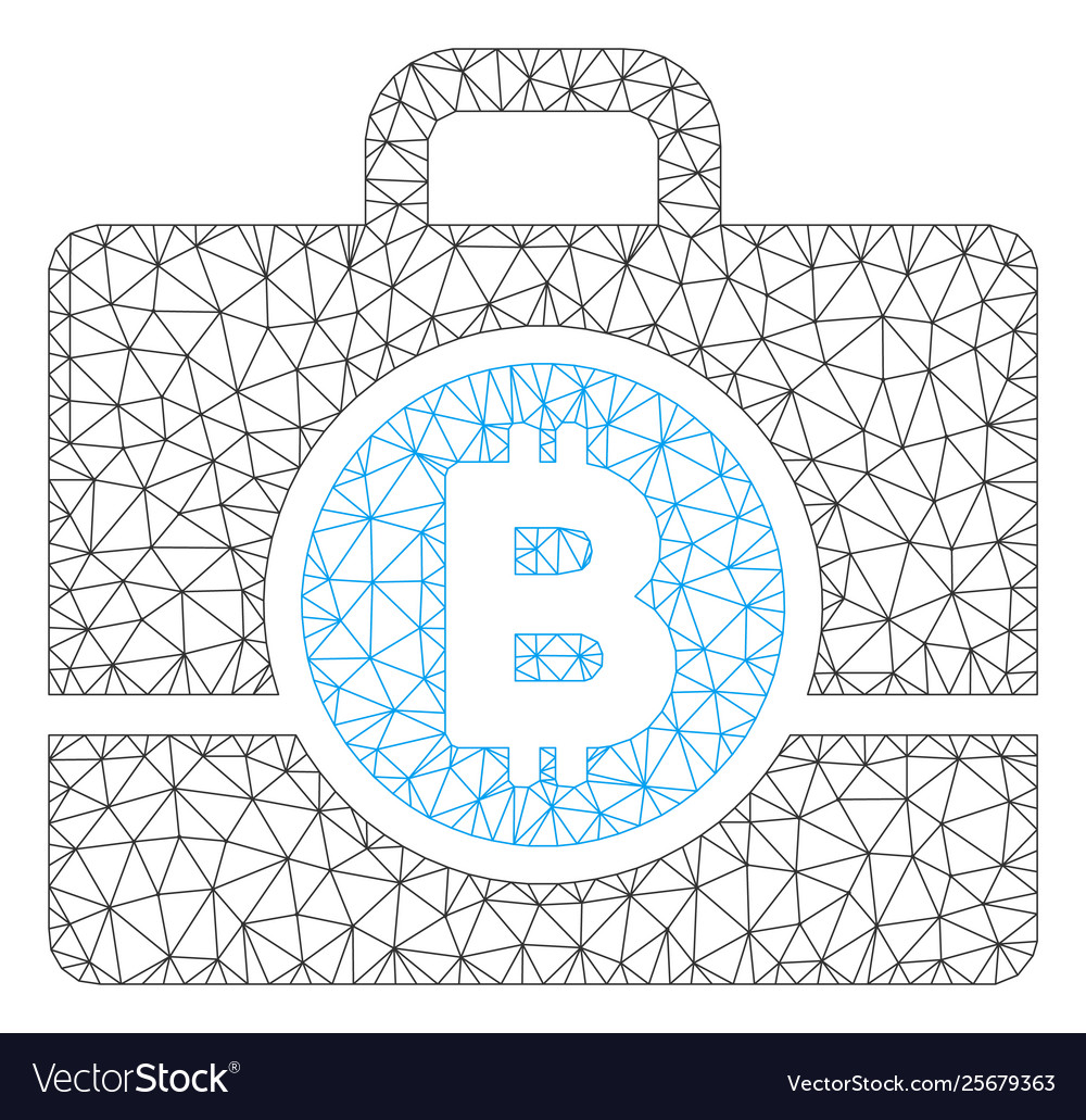 Bitcoin case mesh network model vector image Bitcoin case mesh network model