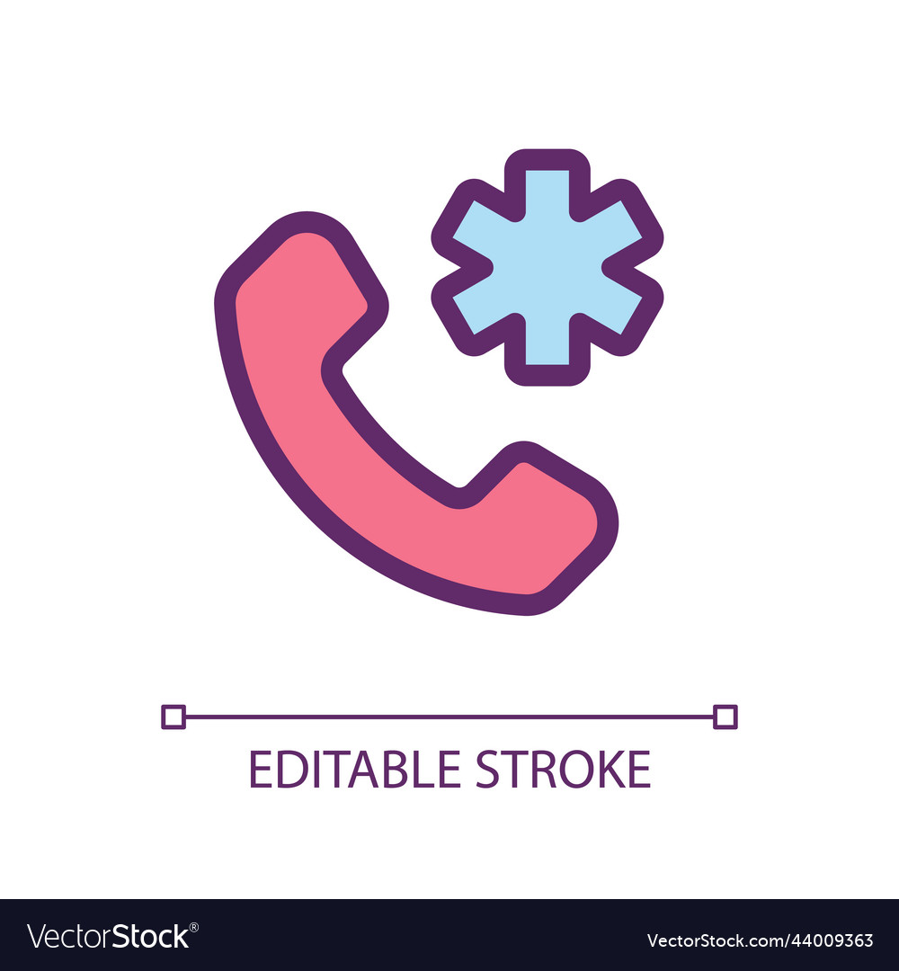 Calling emergency pixel perfect rgb color ui icon vector image Calling emergency pixel perfect rgb color ui icon