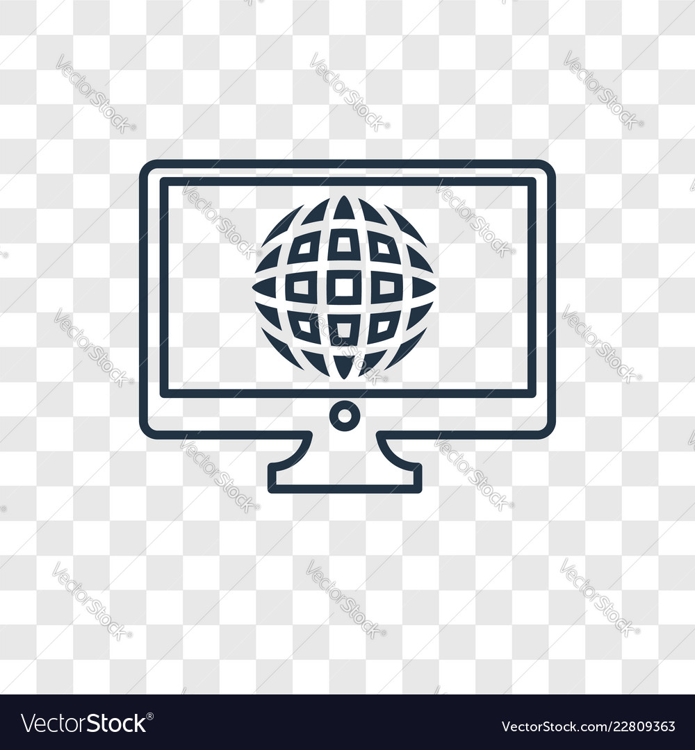 Computer concept linear icon isolated vector image Computer concept linear icon isolated