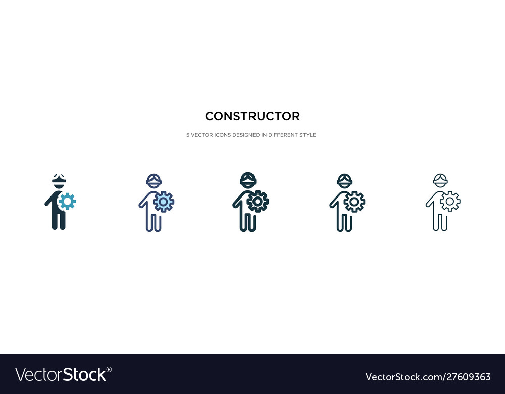 Constructor icon in different style two colored