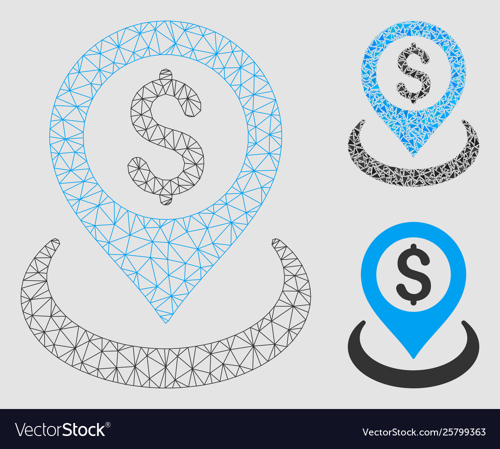 Dollar placement mesh network model Vector Image Dollar placement mesh network model
