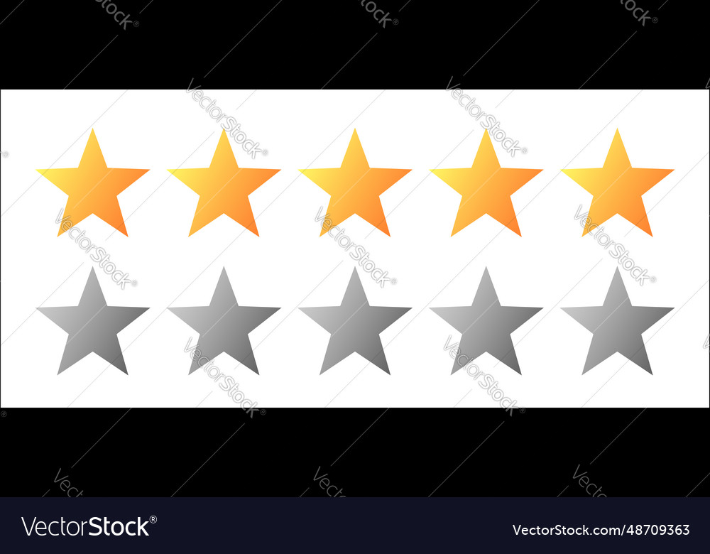 Five gradient rating stars