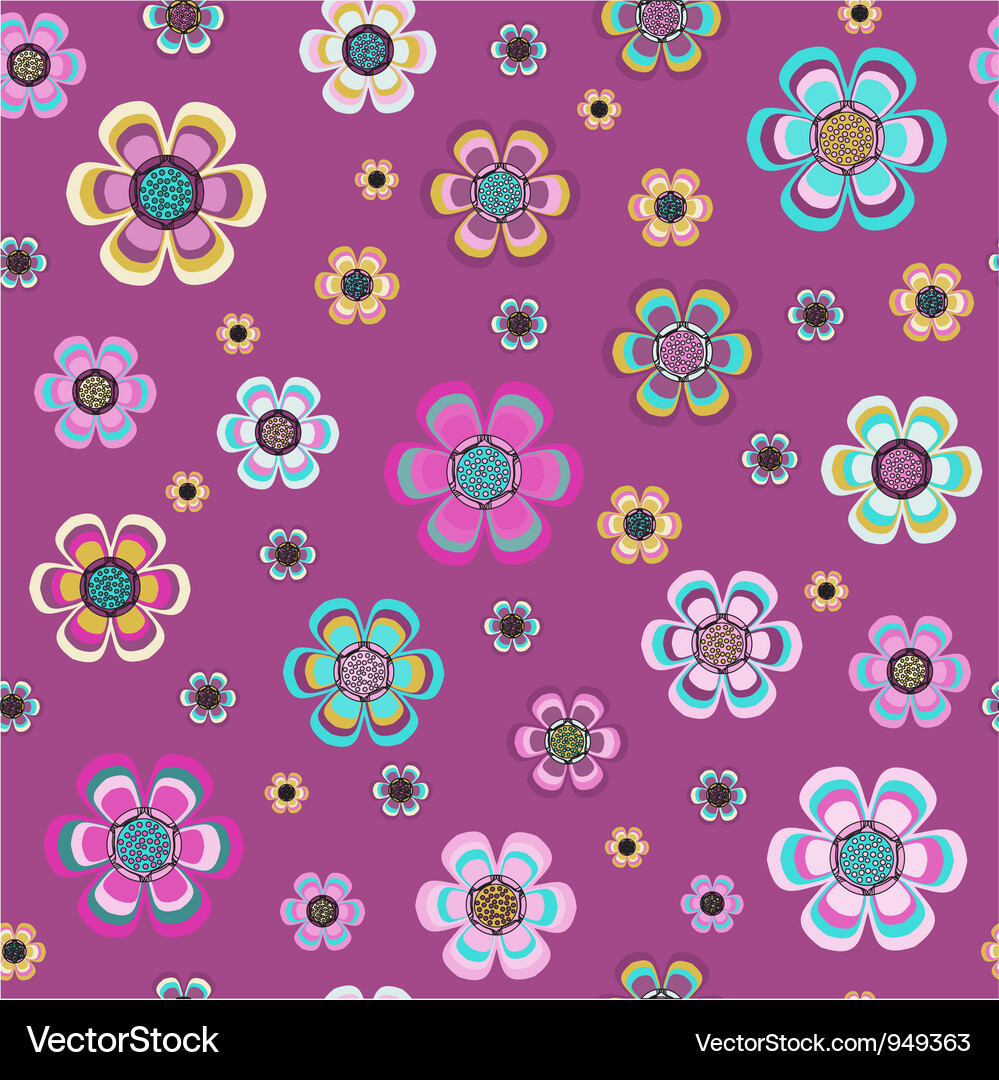 Flowers seamless pattern Royalty Free Vector Image
