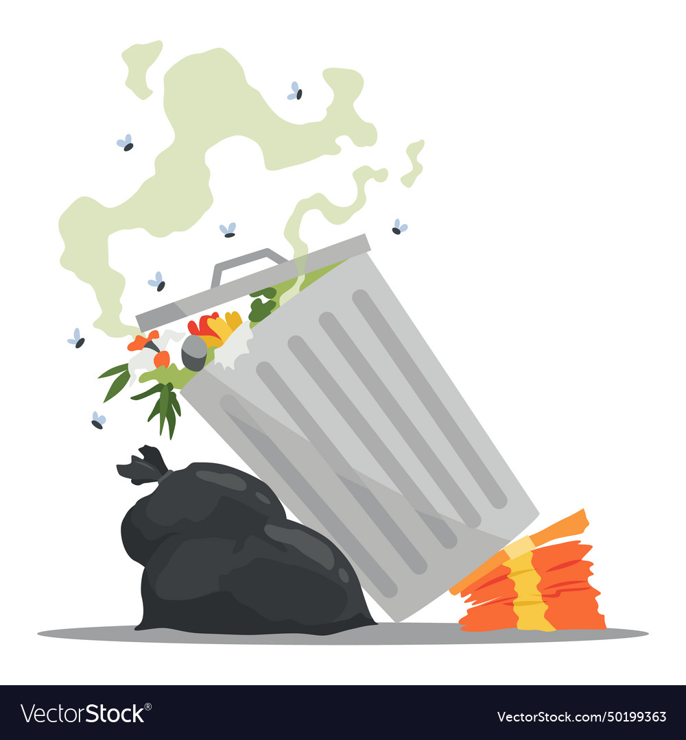 Garbage or waste icon metal container Royalty Free Vector