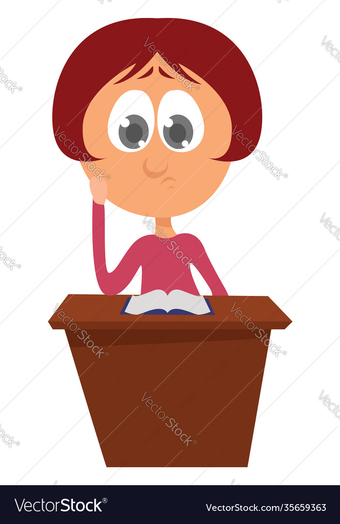 Girl Doing Homework On White Background Royalty Free Vector