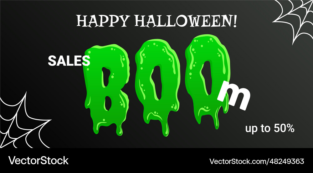 Halloween sales boom banner flyer leaflet Vector Image