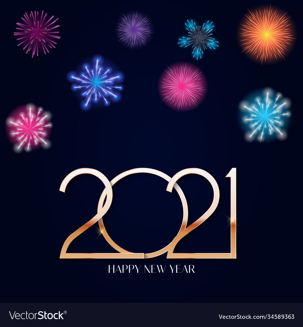 Happy new year 2021 holiday background template Vector Image