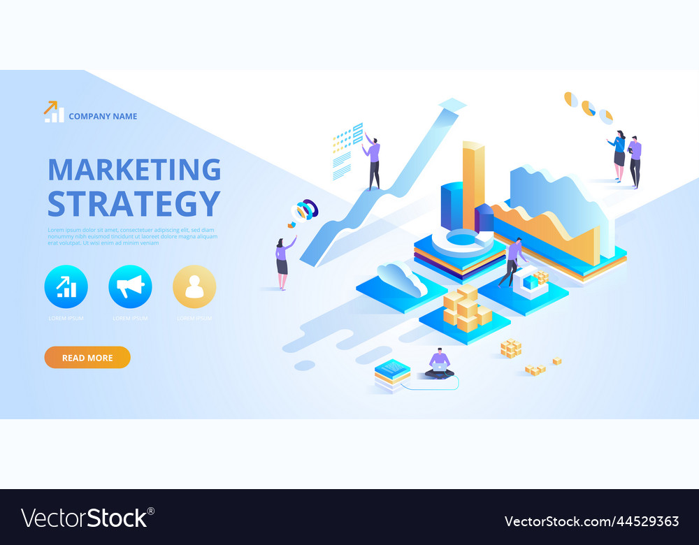 Isometric design concept of marketing strategy Vector Image