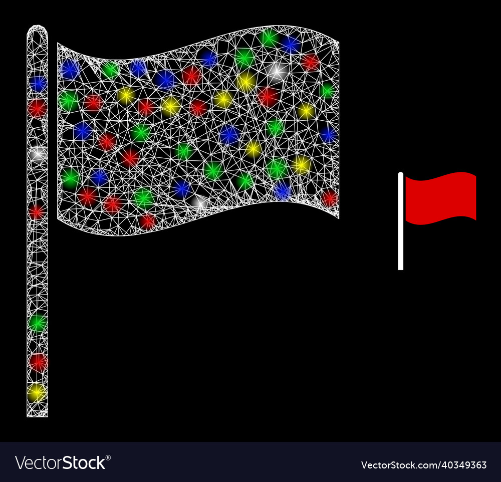 Magic irregular network flag icon Vector Image Magic irregular network flag icon