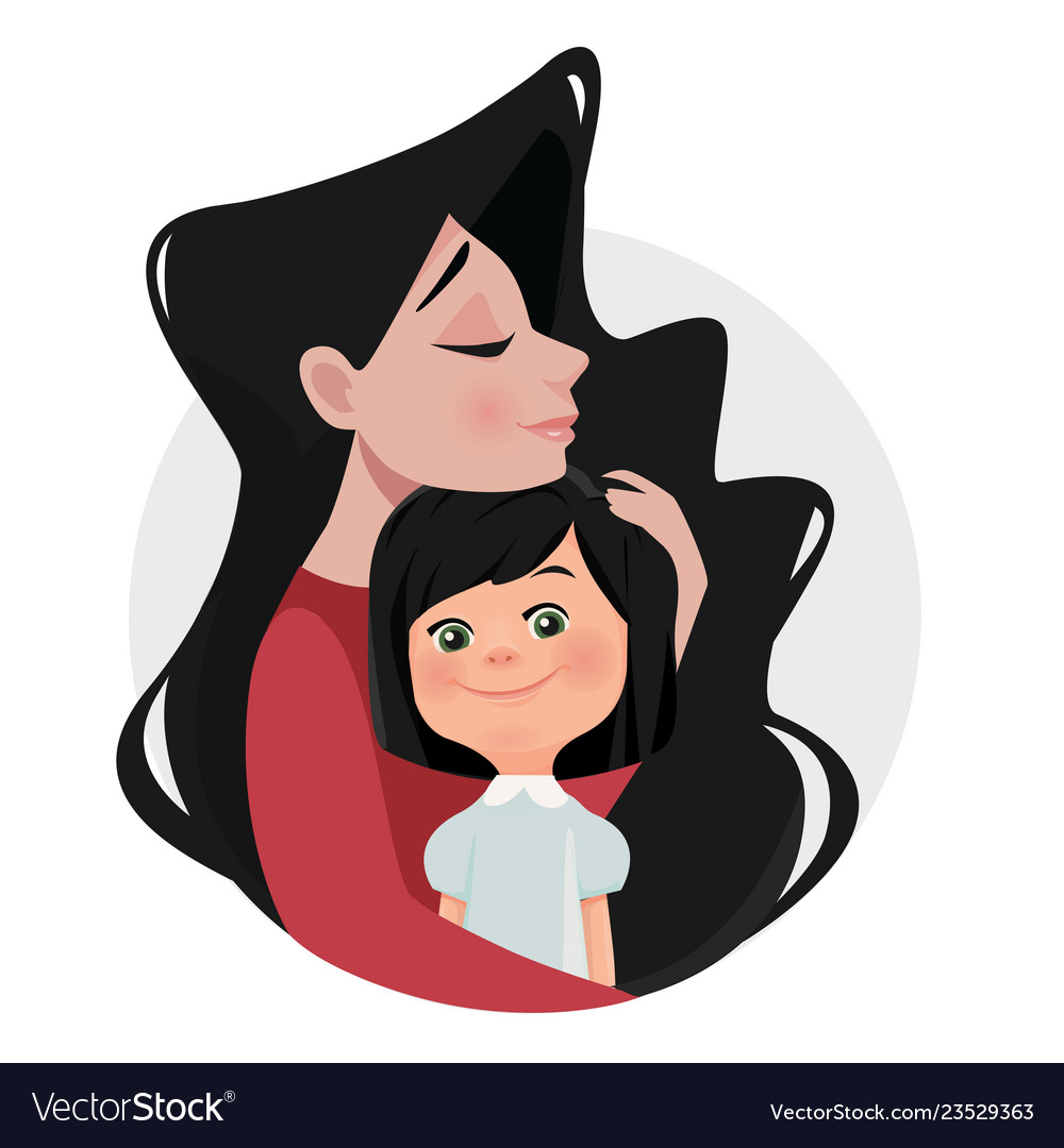 Mutter und Tochter Hug