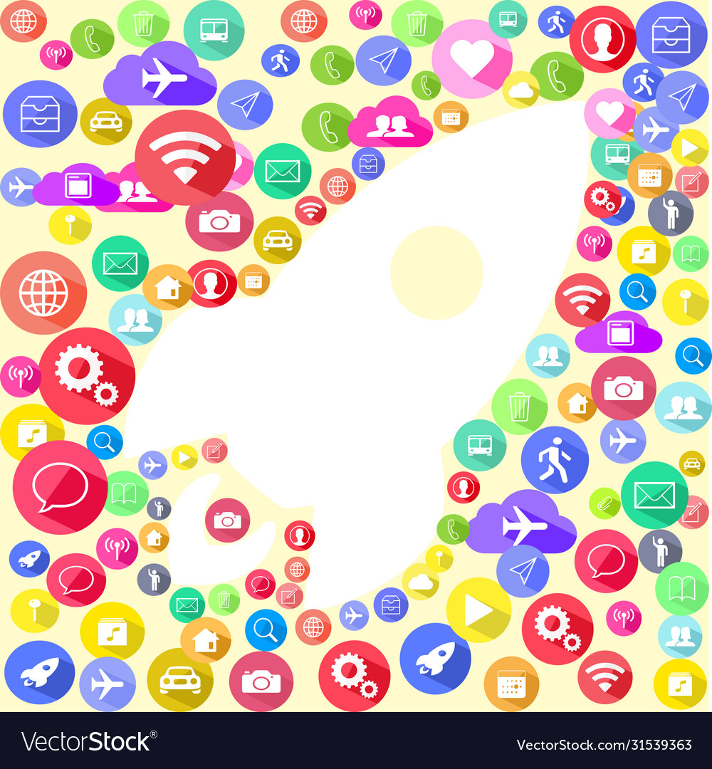 Multicolored social media icon texture