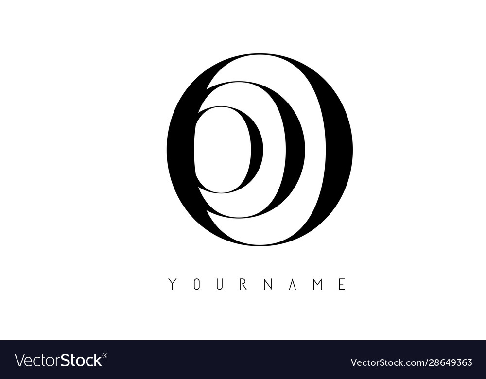 O letter logo with graphic elegant black lines