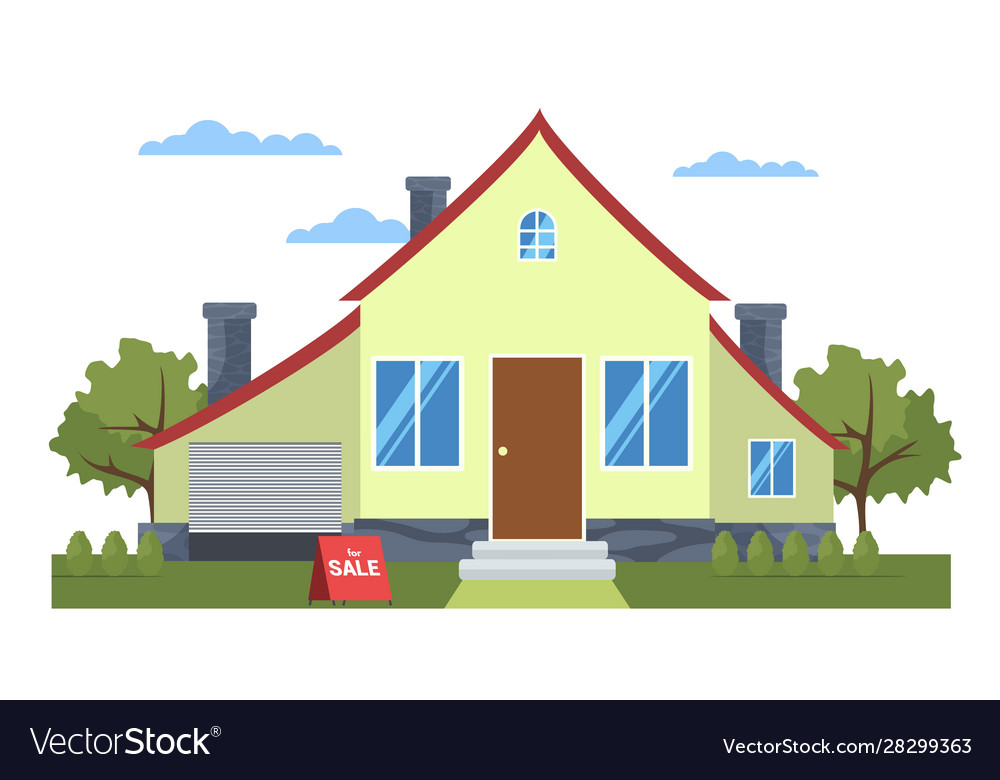 Private house for sale flat Royalty Free Vector Image