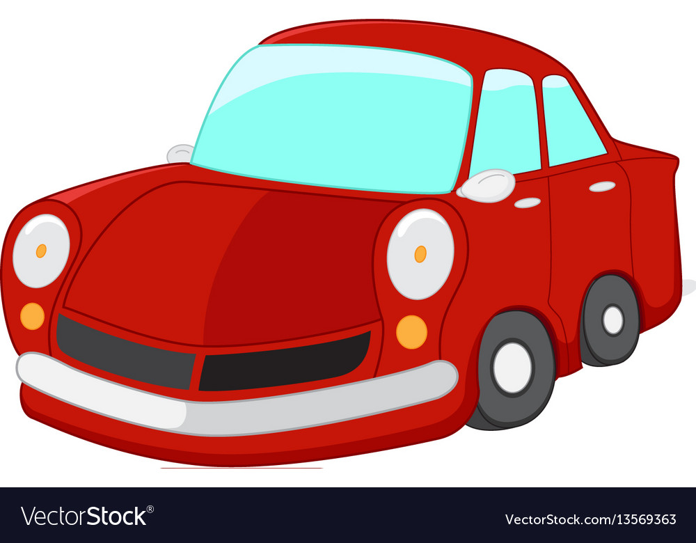 Red car cartoon Royalty Free Vector Image - VectorStock