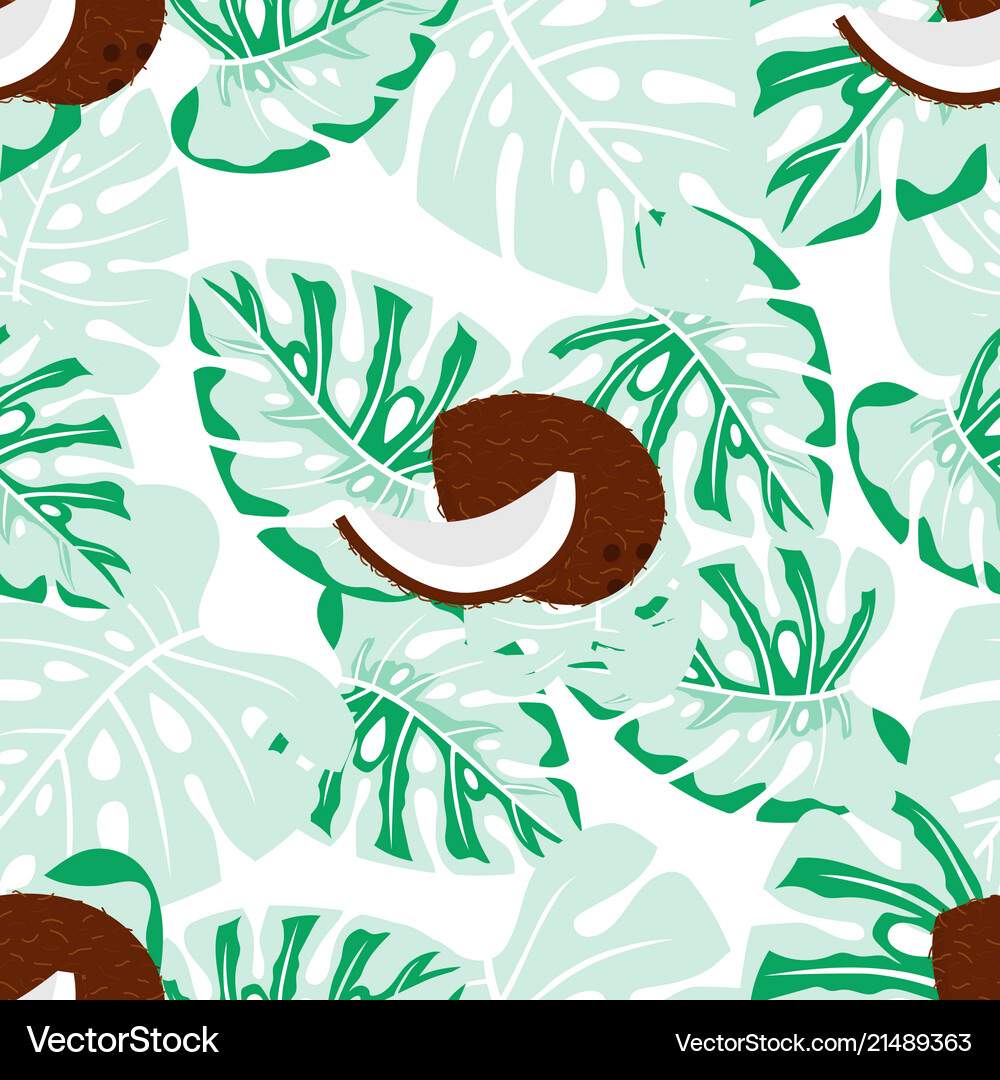 Seamless pattern with coconut Royalty Free Vector Image