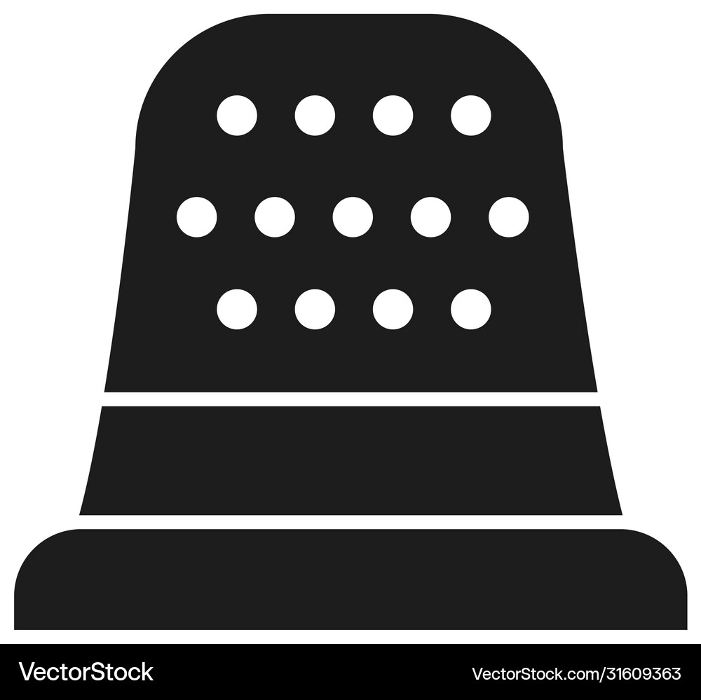 Sewing thimble icon silhouette style Royalty Free Vector