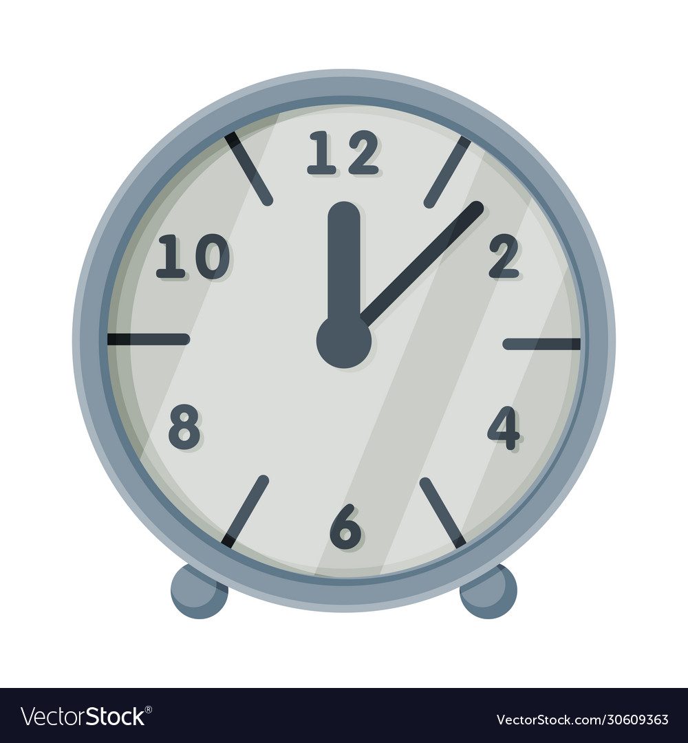 Steel table clock round shape time measuring Vector Image