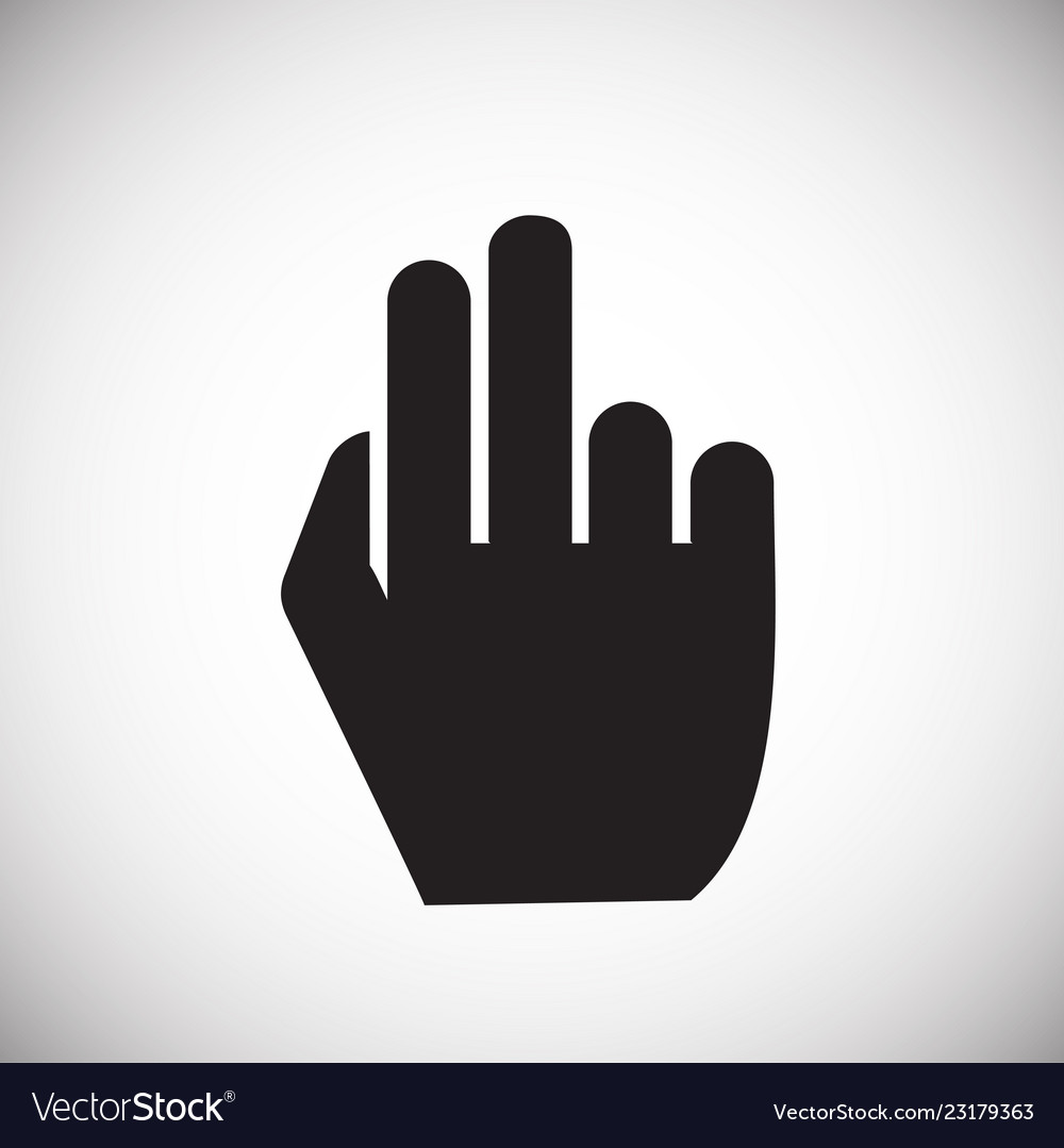 Two fingers gesture icon on white background