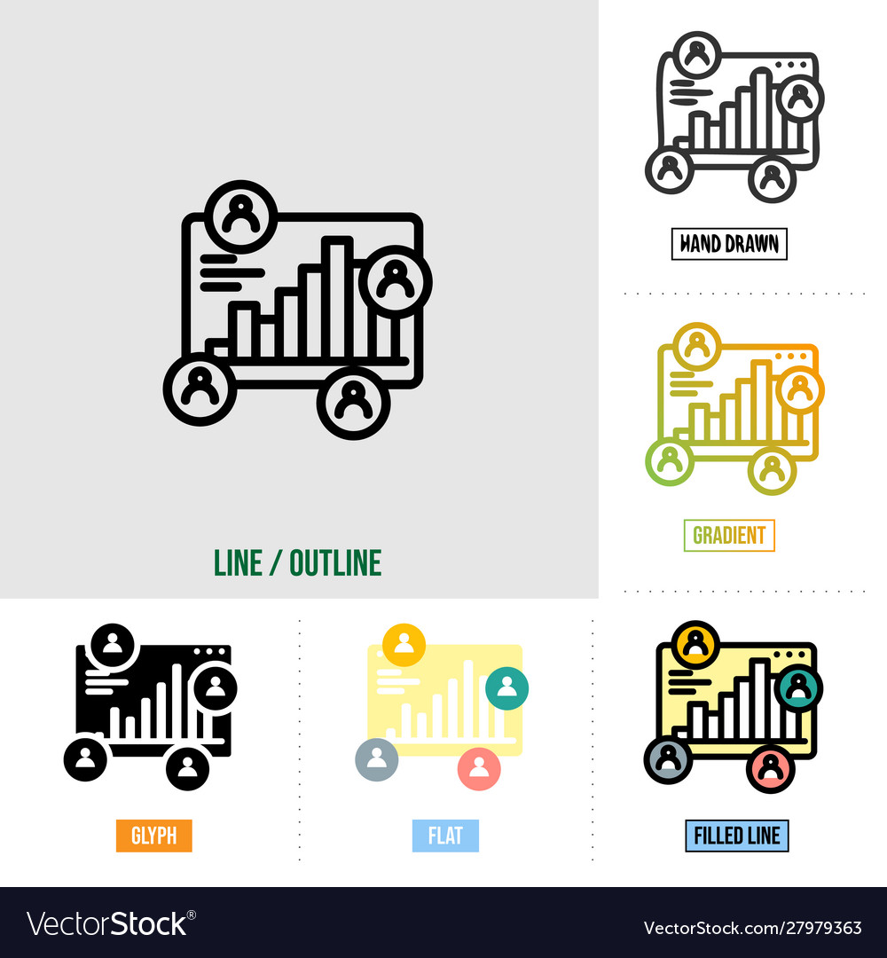 Visitor icon in six different styles based