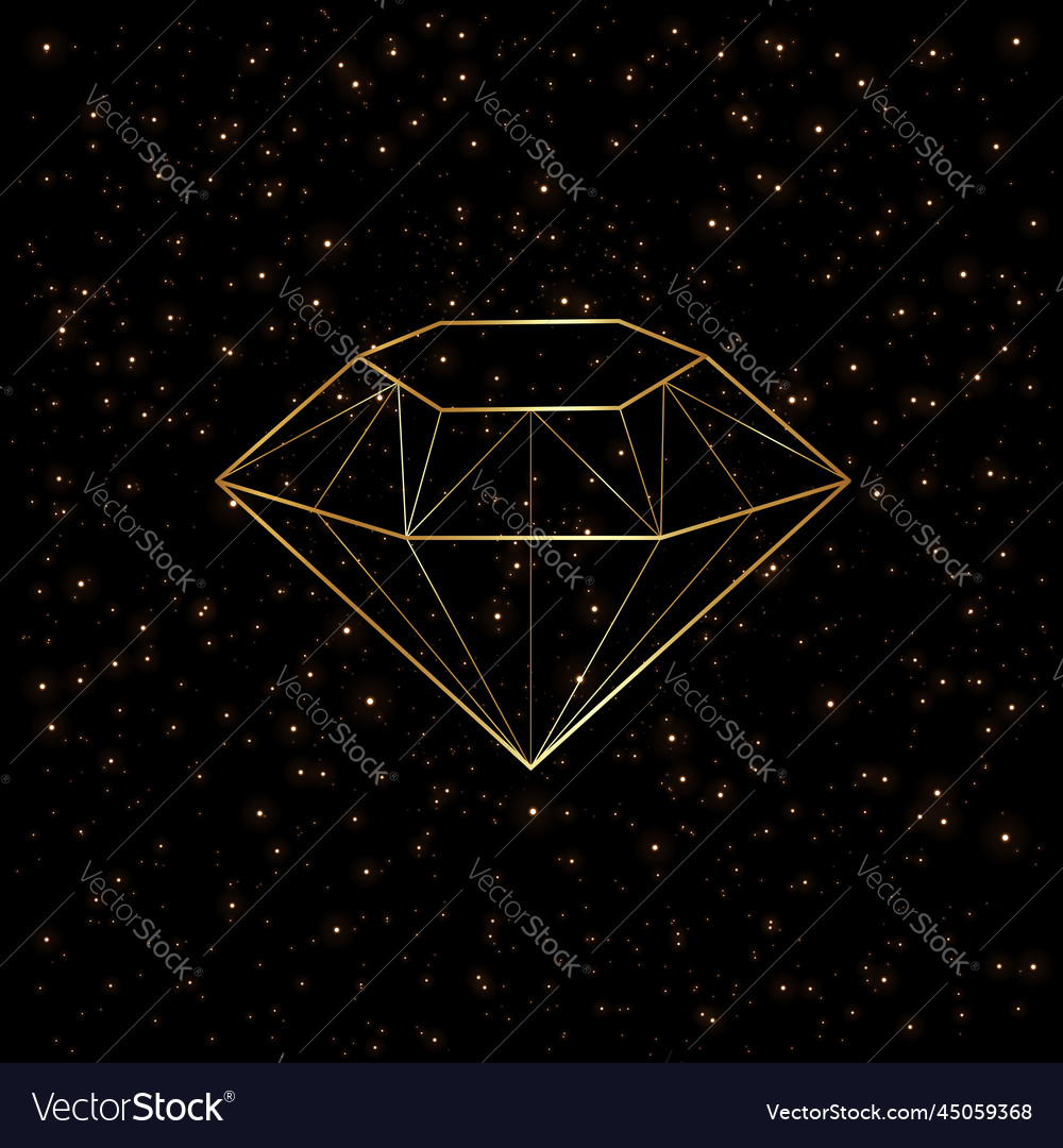 3d diamond shape gold logo golden luxury icon