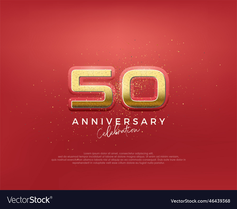 50th anniversary in luxurious gold color glitter Vector Image