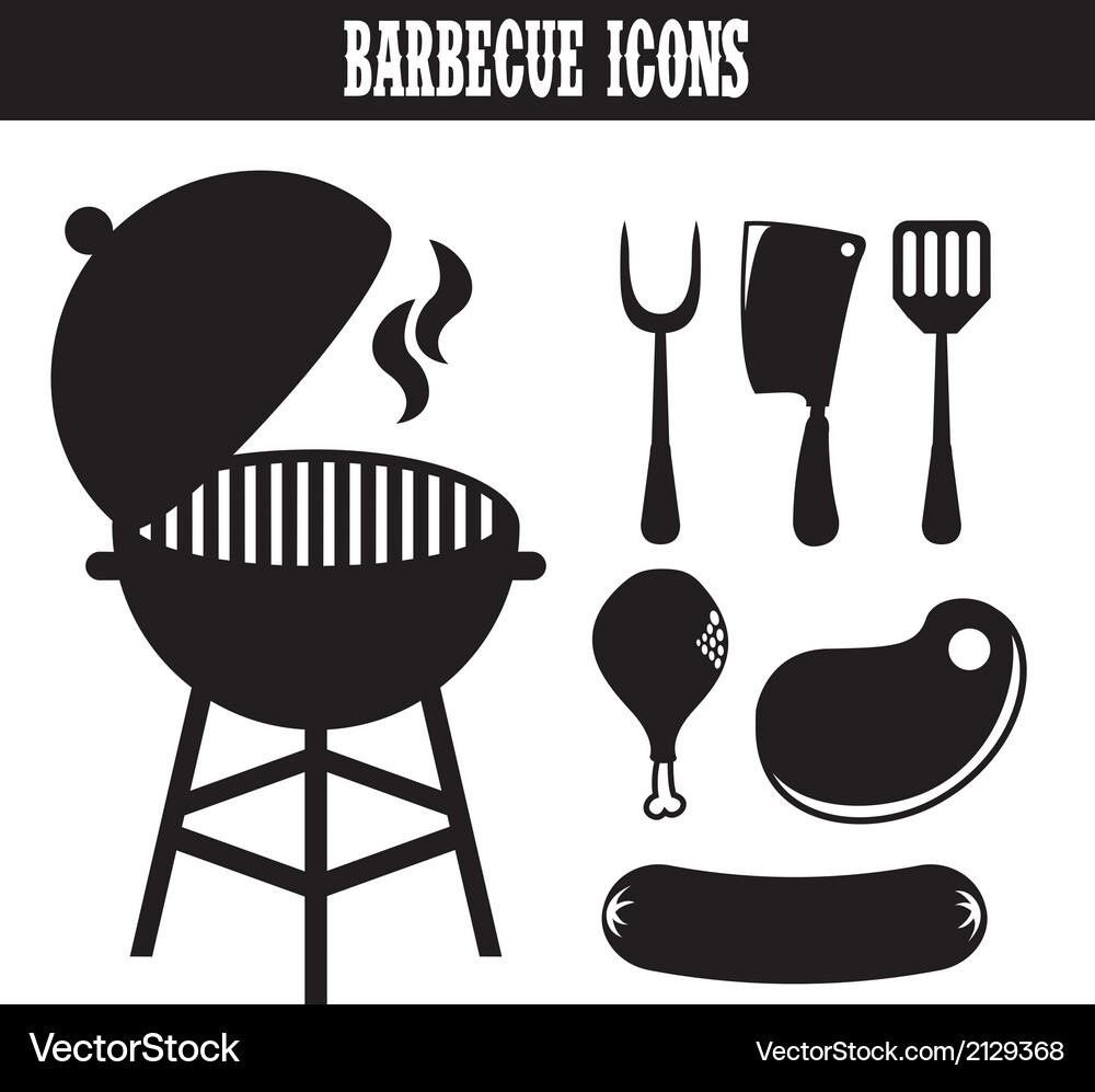 Barbecue Icon Set Royalty Free Vector Image - VectorStock
