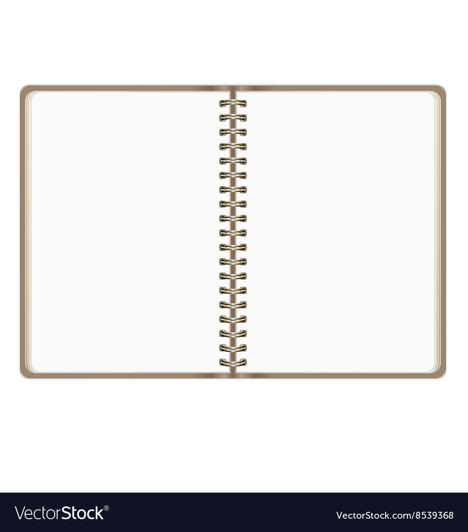 Blank realistic open notebook isolated on white
