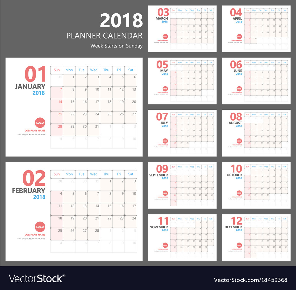 calendar 2018 planner design