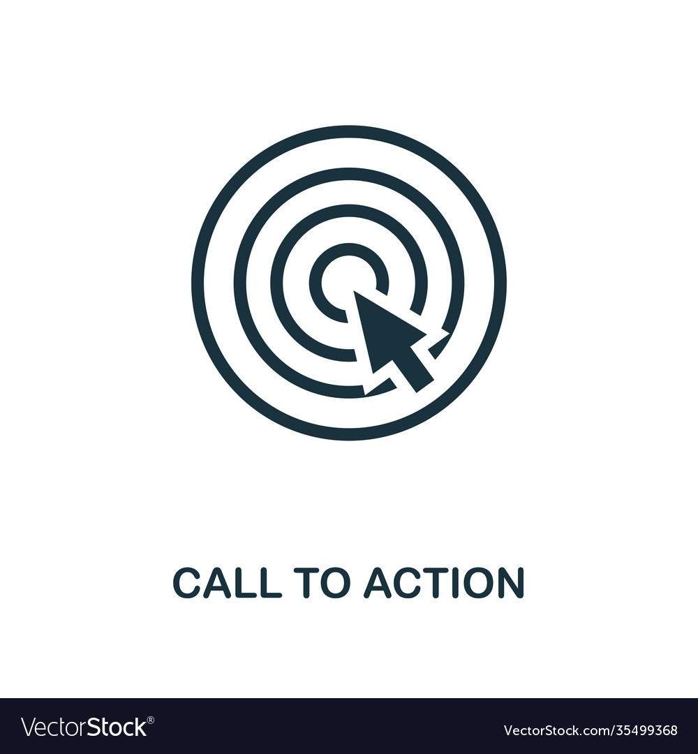 Call to action icon monochrome style design from vector image Call to action icon monochrome style design from
