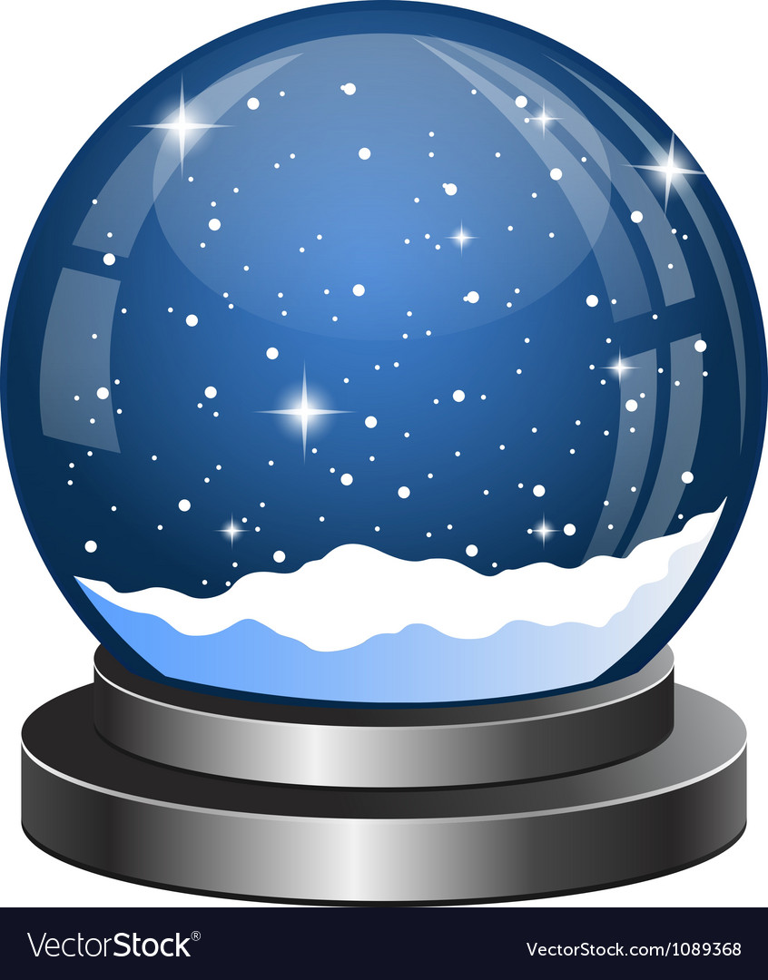 Christmas snow globe with the falling snow Vector Image