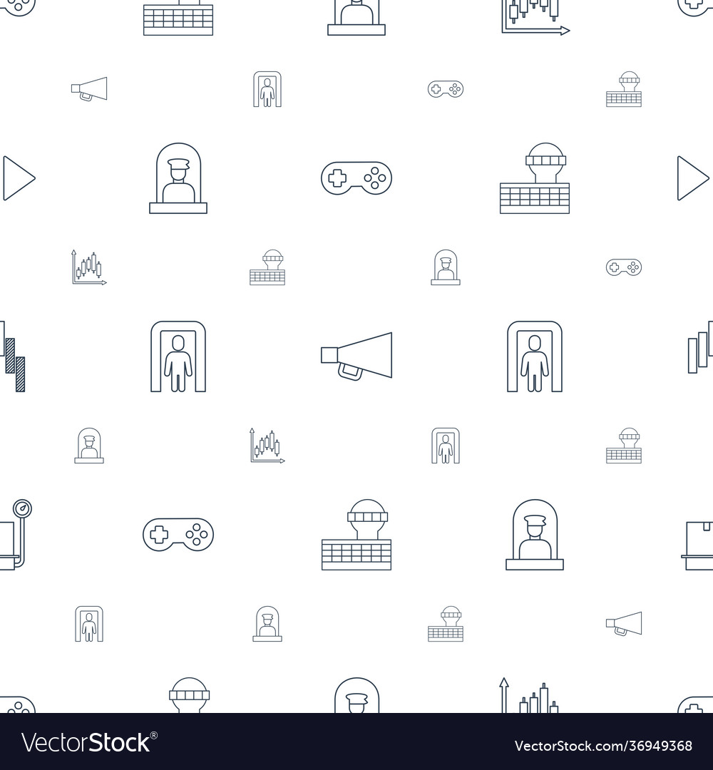 Control icons pattern seamless white background