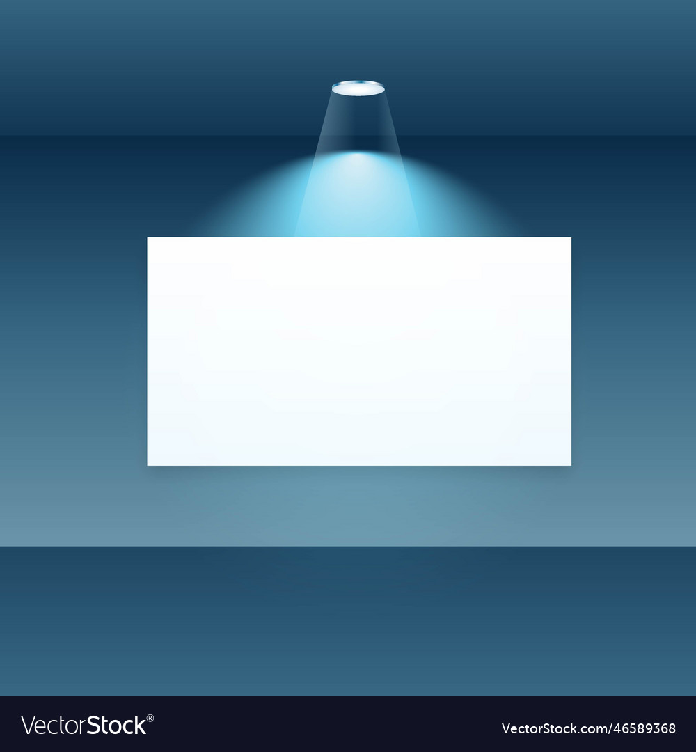 Empty display frame with spot light