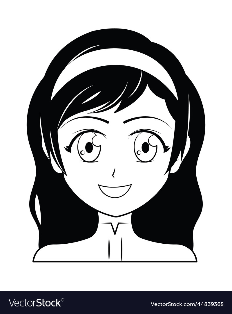 Happy anime woman Royalty Free Vector Image - VectorStock