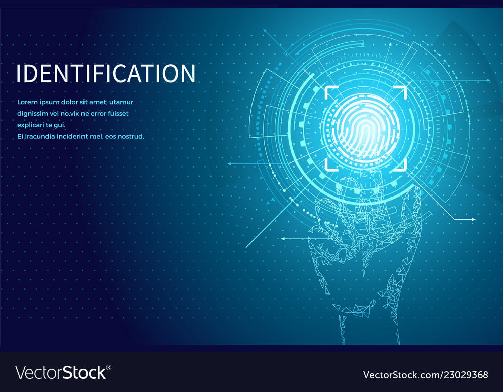 Identification person identity fingerprint poster