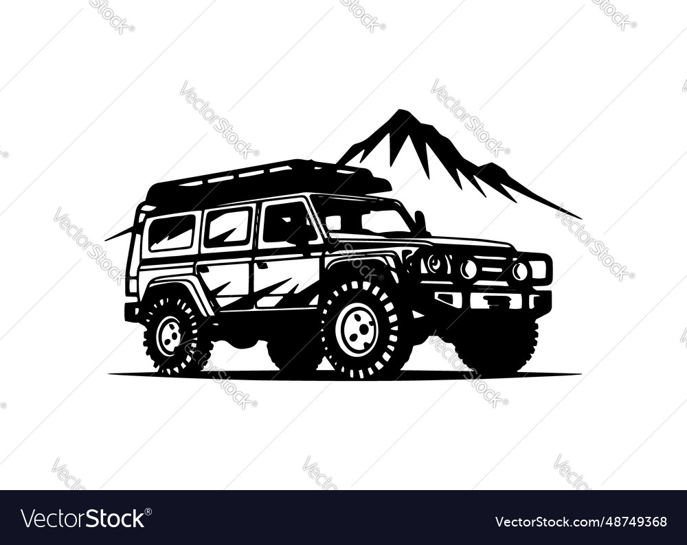Minimal and abstract logo of jeep icon school car