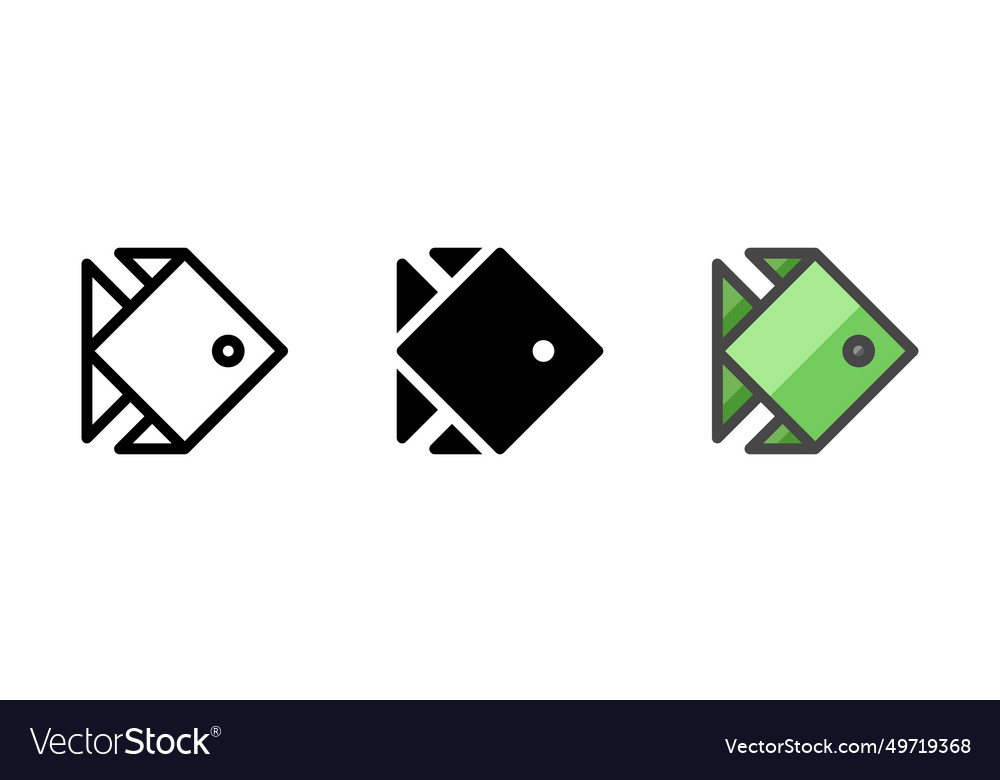 Multipurpose origami icon in three styles