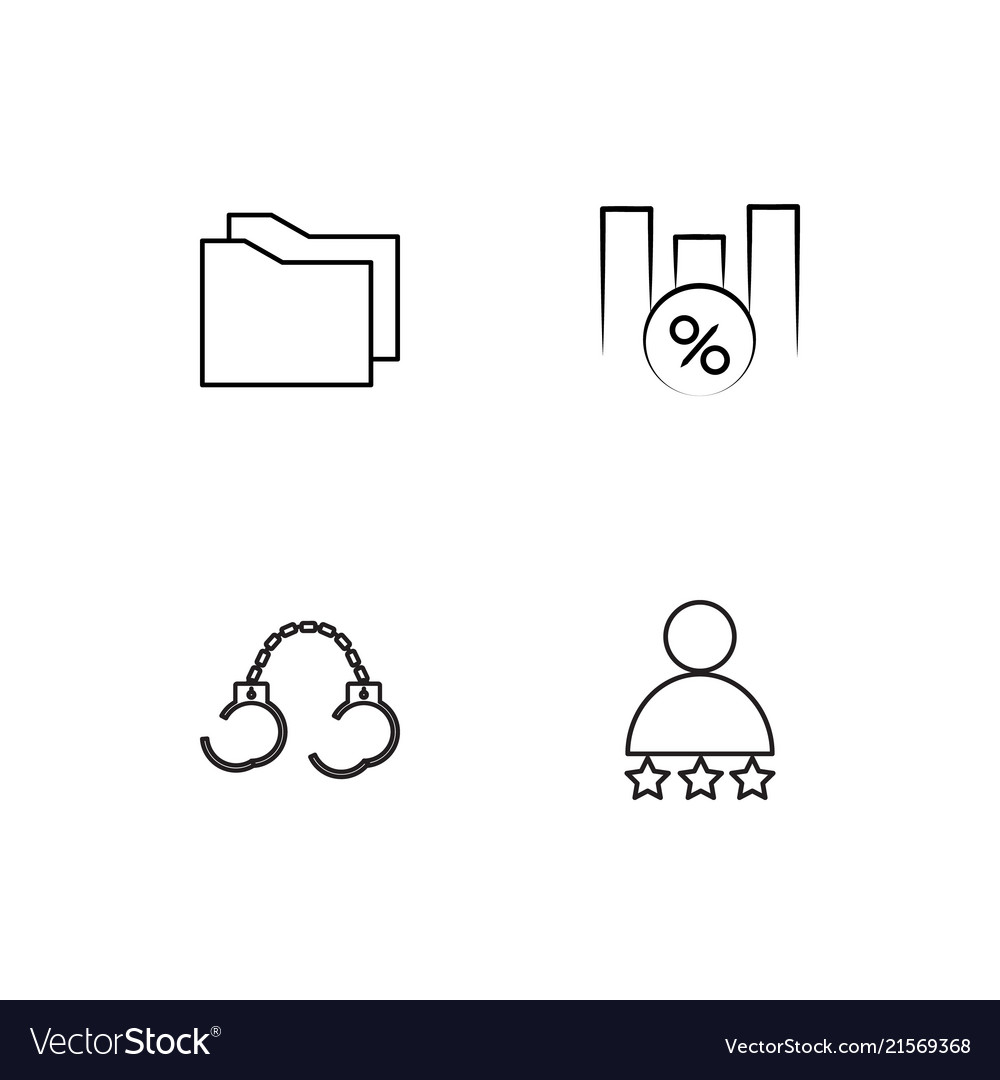 Office linear icons set simple outline