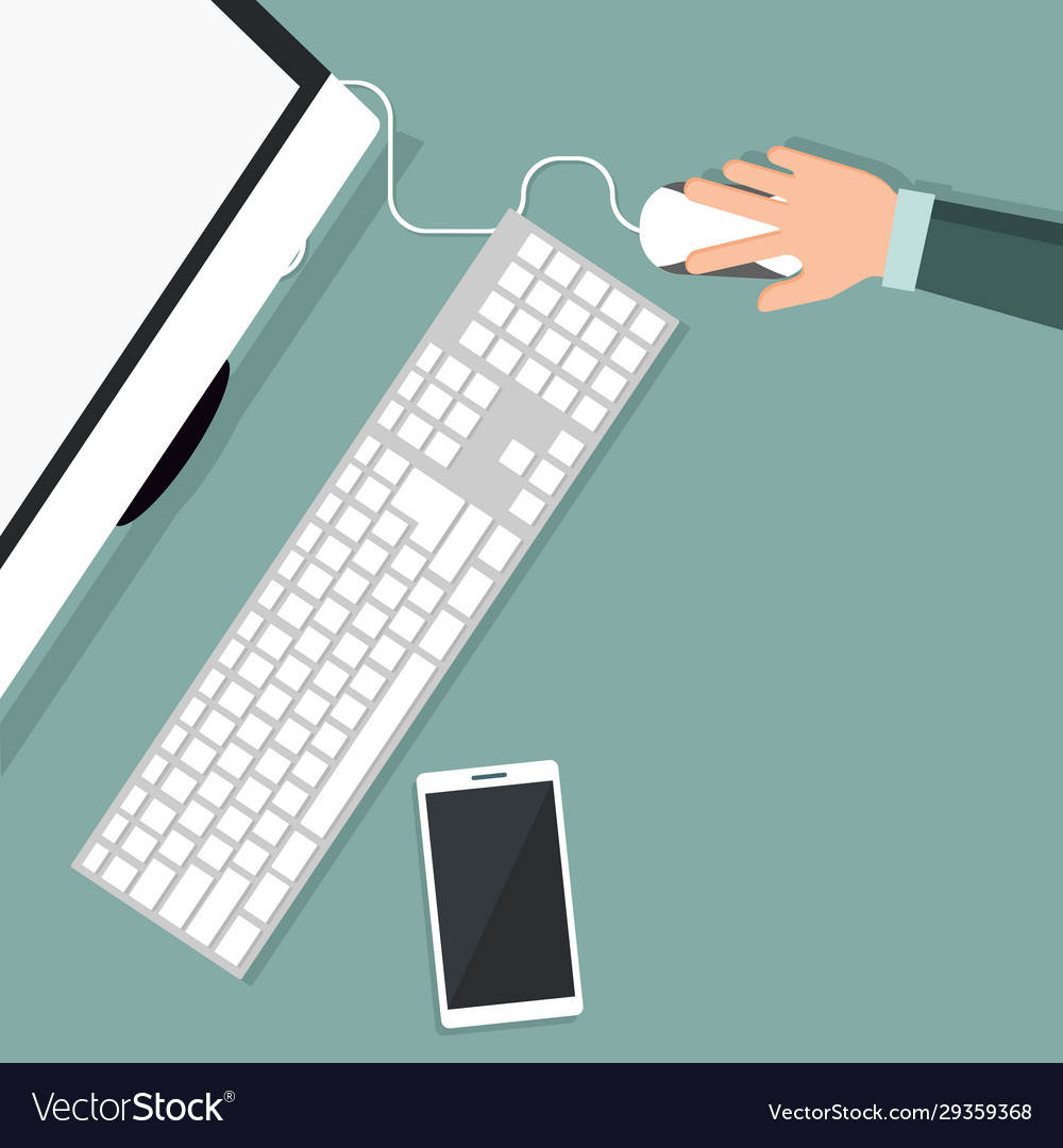 Person design working on your computer in top view Vector Image Person design working on your computer in top view