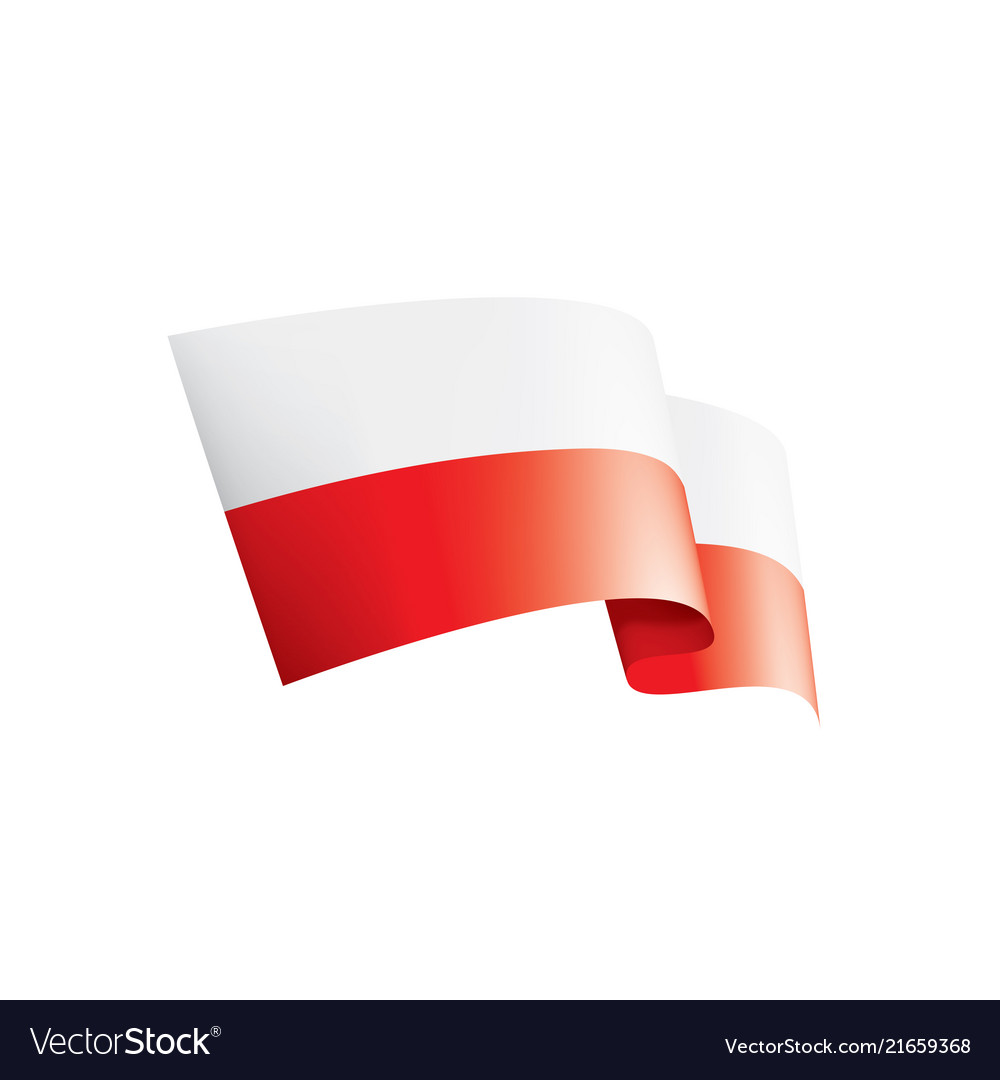 Poland flag on a white