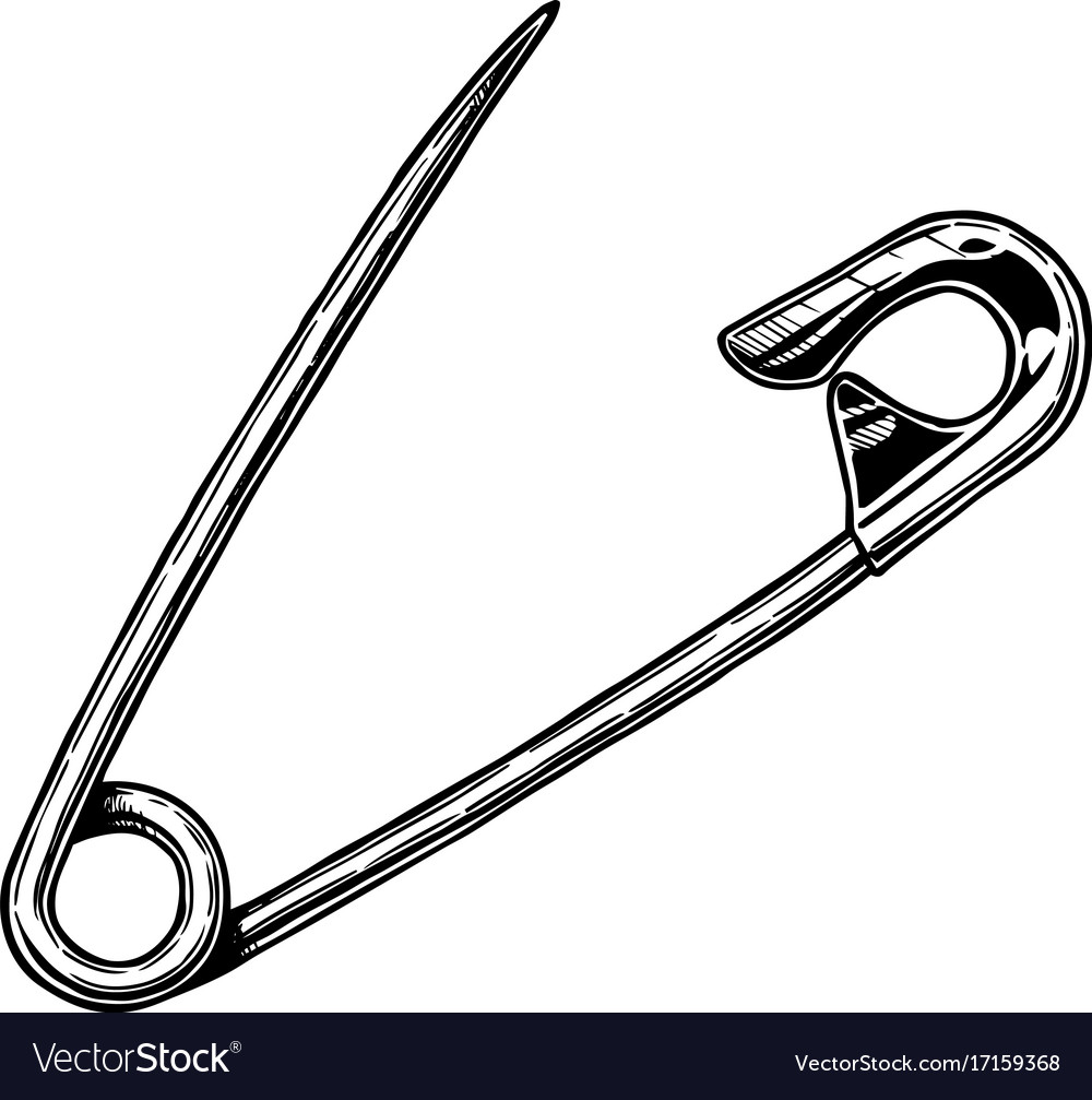 Safety pins isolated on white Royalty Free Vector Image