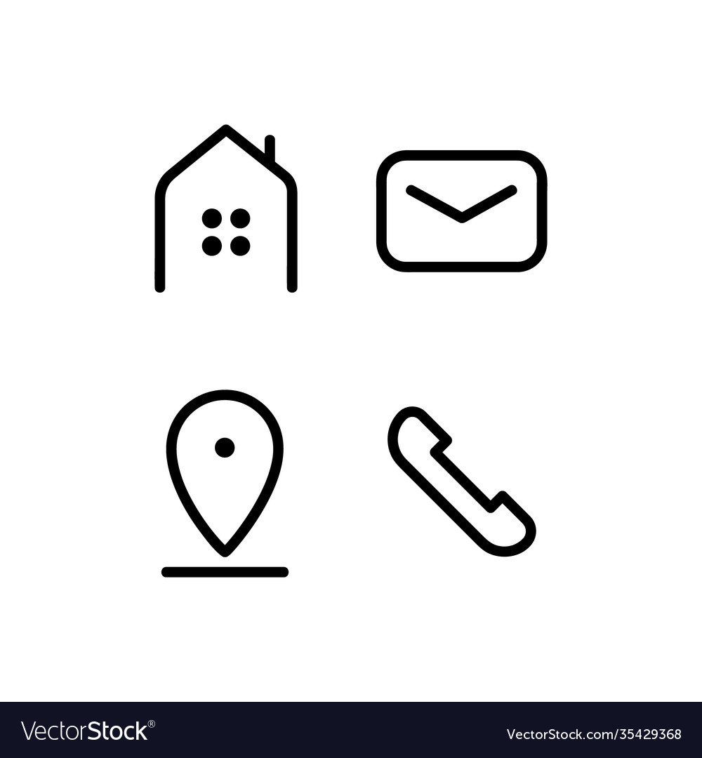 Set linear icon design for business card element