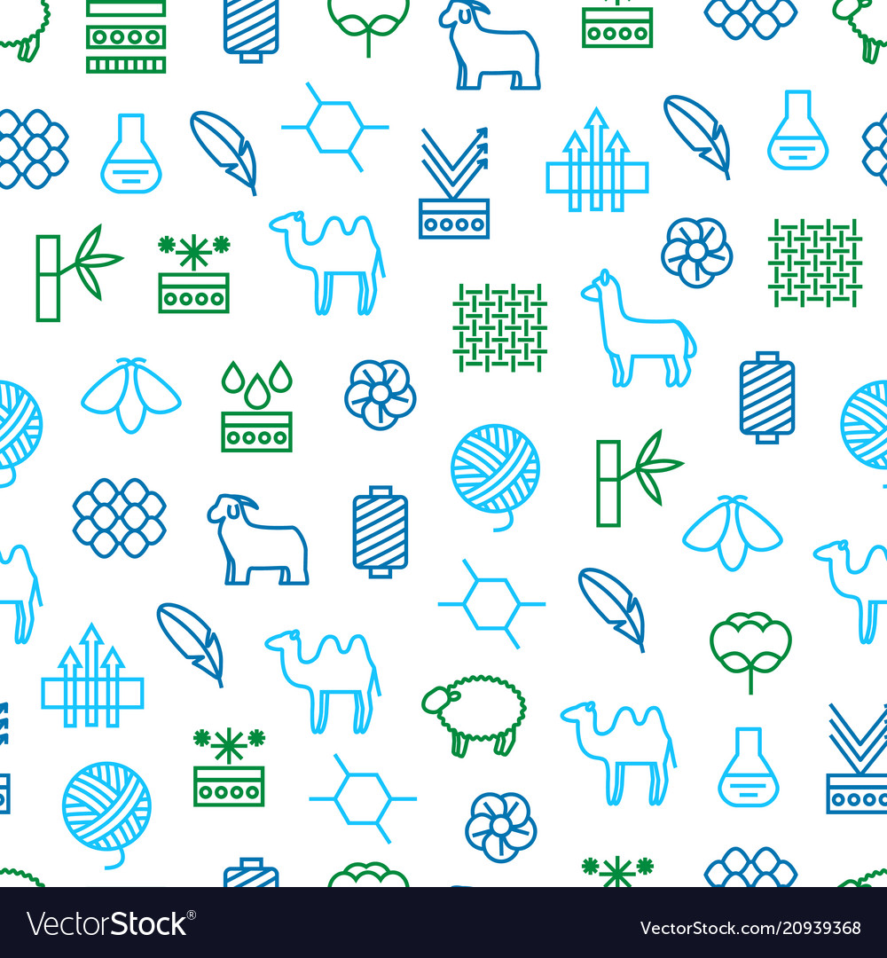 Symbols of fabric feature seamless pattern vector image Symbols of fabric feature seamless pattern